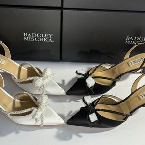 Badgley Mischka Women's Angelina Heels Satin Rhinestone Sandals PICK COLOR SIZE
